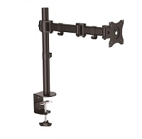 StarTech.com Desk Mount Monitor Arm for up to 34" VESA Compatible Displays, Articulating Pole Mount with Single Monitor Arm, Ergonomic Height Adjustable, Desk Clamp or Grommet, Black - Small Footprint Design (ARMPIVOTB) - Adjustable arm