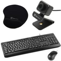Kit KlipX teclado mouse alam+camara web+mouse pad