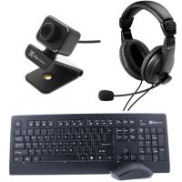 Kit KlipX teclado mouse inal+audifono 2jacks+camara web
