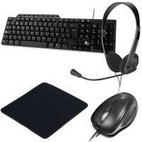 Kit Xtech teclado mouse alamb+headset 2jack 3.5mm+Mousepad