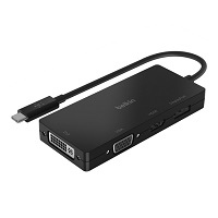 Belkin - Video adapter - 24 pin USB-C male to HD-15 (VGA), DVI-I, HDMI, DisplayPort female