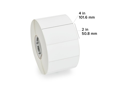 Thumbnail 3 for Zebra 10018351 Roll Label 4x2in (101.6x50.8mm) TT Z-Perform 1500T 3in
