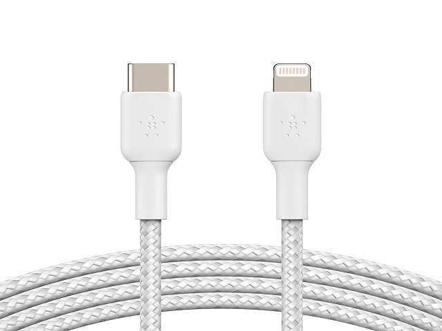 Belkin CAA004BT1MWH Cable BoostCharge USB-C to Lightning Braided 1mts WH thumbnail 7