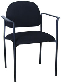 Visitor Chair W/Arm Black