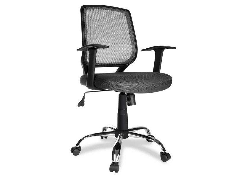 Thumbnail 2 for Xtech Chair exec Ginebra black w/arm chrome base XTF-OC409