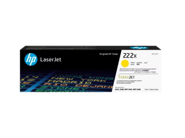 HP W2222X 222X HIGH YIELD YELLOW ORIGINAL LASERJET TONER CARTRIDGE