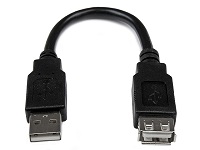 StarTech.com Cable de 0,15m de Extensión Alargador USB 2.0 de alta velocidad Hi Speed - Macho a Hembra USB A - Extensor