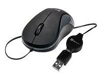 KlipX mouse retractil USB-sensor optico 1600 dpi ambidiestro