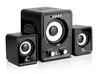 Parlantes Xtech XTS375 - Negro y blanco - Entrada auxiliar, reproducción de audio vía USB y SD