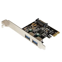 StarTech.com 2 Port PCI Express USB 3.0 Controller Card w/ SATA Power - USB adapter - PCIe