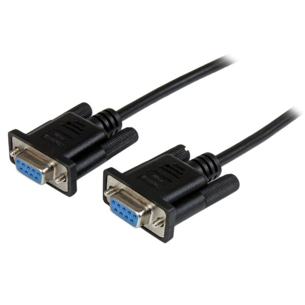 StarTech.com 2m Black DB9 RS232 Serial Null Modem Cable F/F - DB9 Female to Female - 9 pin RS232 Null Modem Cable
