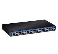 TRENDnet TEG 524WS Switch - smart - 48 x 10/100/1000 + 4 x combo Gigabit SFP - rack-mountable