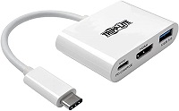Tripp Lite USB C to HDMI Multiport Video Adapter Converter 1080p w/ USB-A Hub & USB-C PD Charging, Thunderbolt 3 CompatibleUSB Type C to HDMI, USB-C to HDMI, USB Type-C to HDMI - Adaptador de vídeo externo - USB-C 3.1