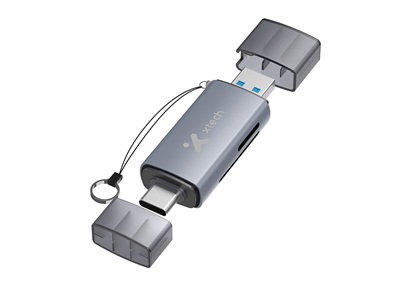 Xtech 2-in-1 USB-C/USB3.0 OTG card reader SDmicroSD XTC-581