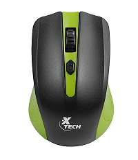 Xtech Mouse inalambrico 1600DPI 4 botones verde 