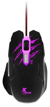 Mouse para Gaming Xtech XTM-610 Lethal Haze - Resoluci&#243;n ajustable de hasta 3200 ppp - Luces LED de 4 colores